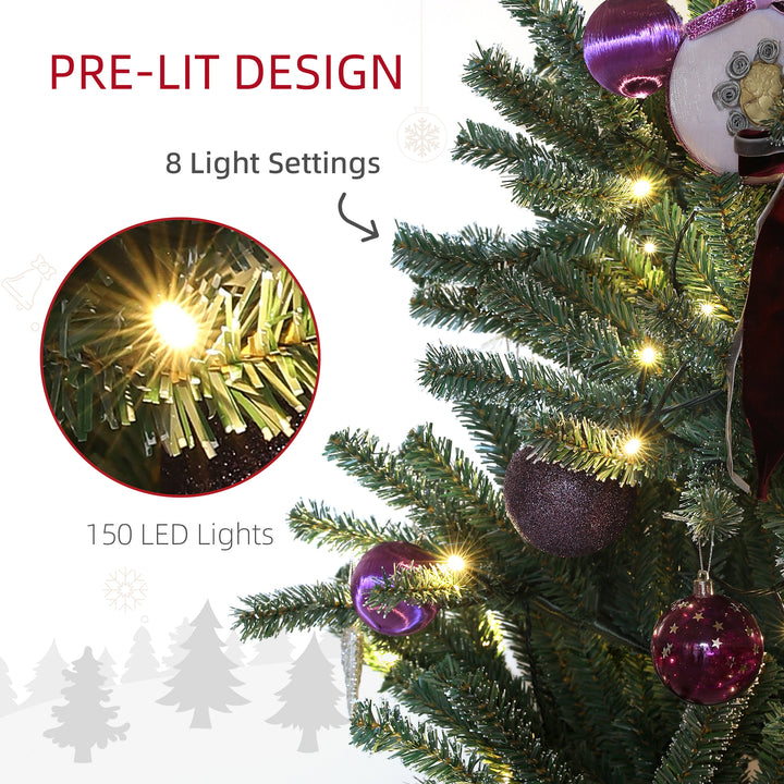 6ft Artificial Prelit Christmas Tree w/ Warm White LED Lights & 796 Tips