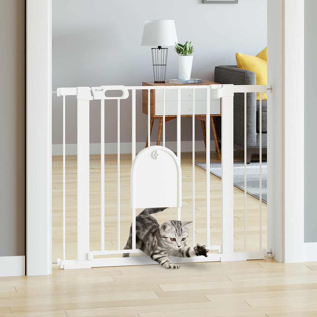 Dog Gate with Cat Flap Pet Safety Gate Barrier