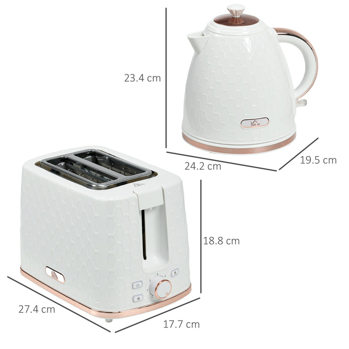 1.7L 3000W Fast Boil Kettle & 2 Slice Toaster Set