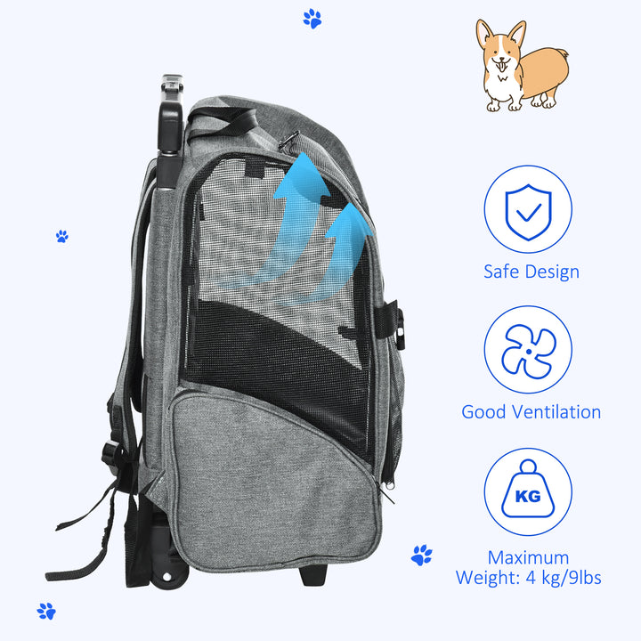 Pet Mobility Carrier: Portable Dog Travel Bag with Trolley