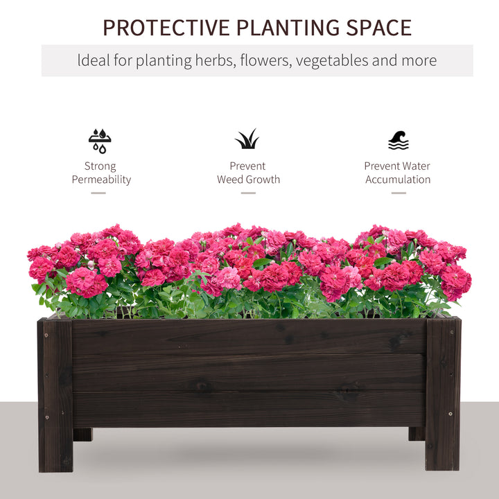 Garden Raised Bed Planter Grow Containers for Outdoor Patio Plant Flower Vegetable Pot Fir Wood