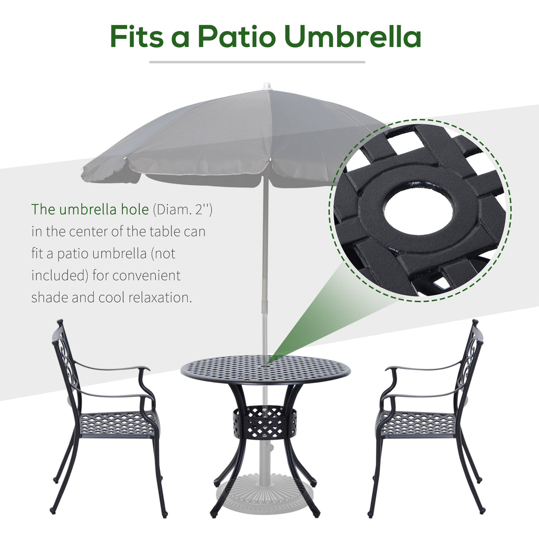 85cm Round Garden Table with Umbrella Hole