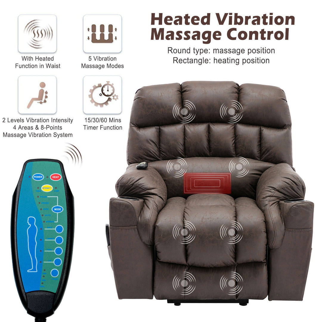 Electric Recliner Massage Chair with Heating and Power Lift