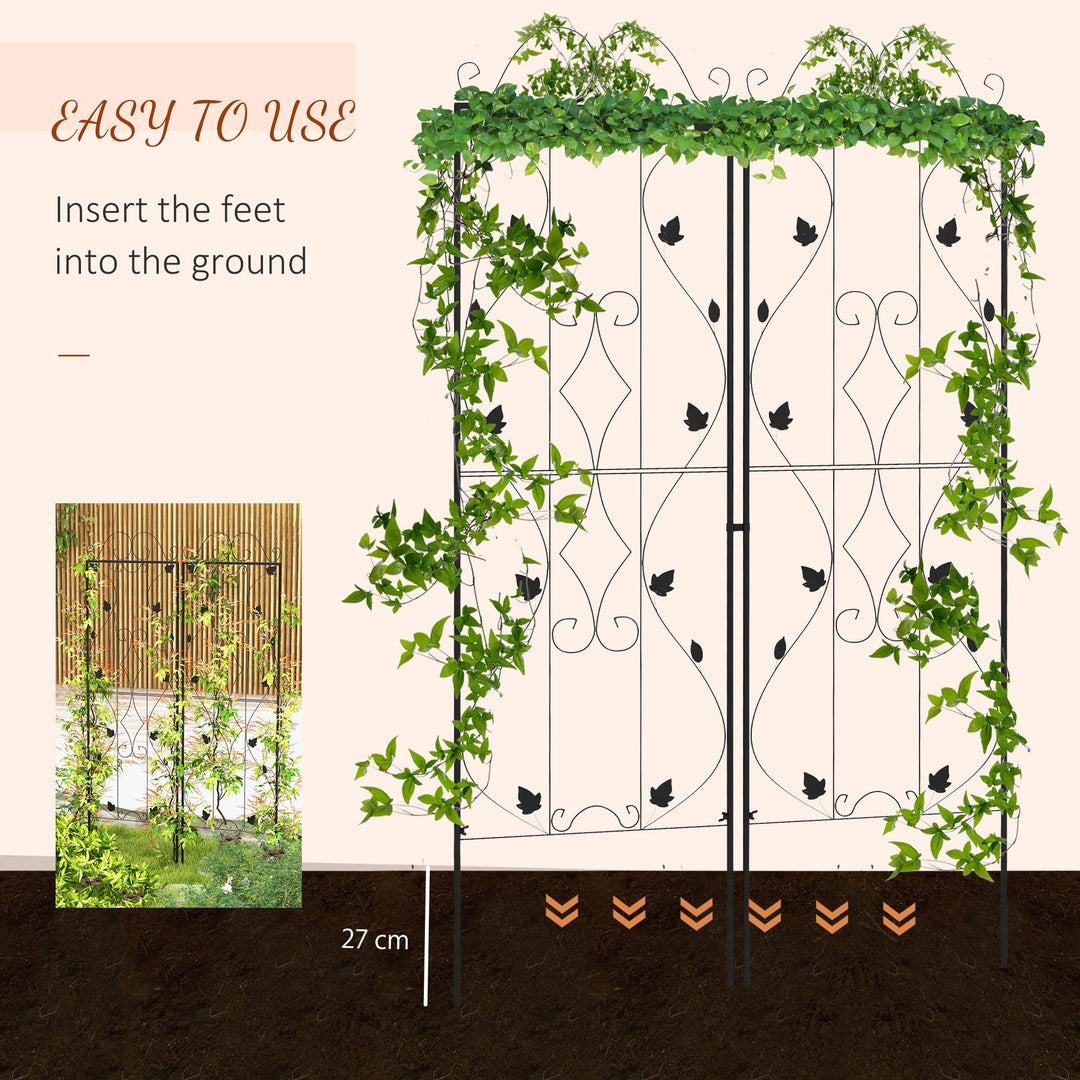 Metal Trellis Set: Leaf Design Plant Support Frames