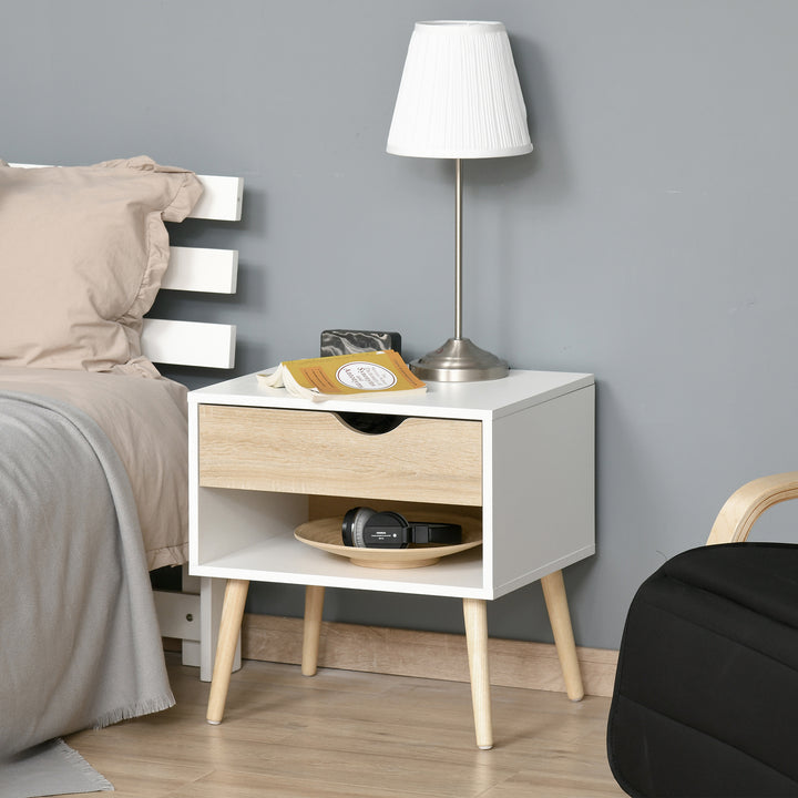 Contemporary Bedside Cabinet: Drawer and Shelf