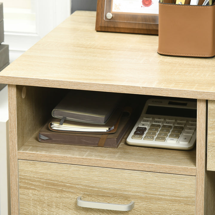 HOMCOM Desk with Shelves and Lockable Drawer