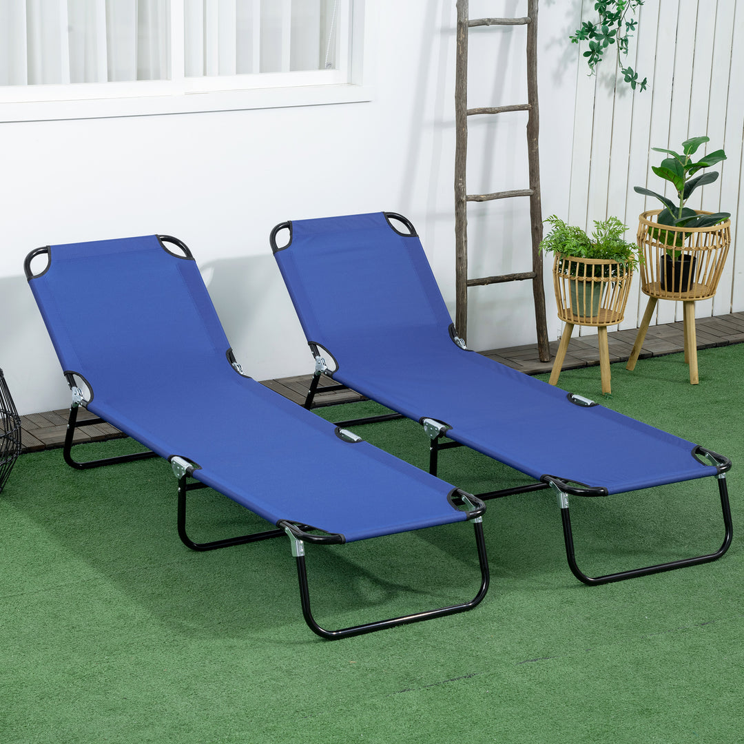 Folding Sun Loungers Set of 2