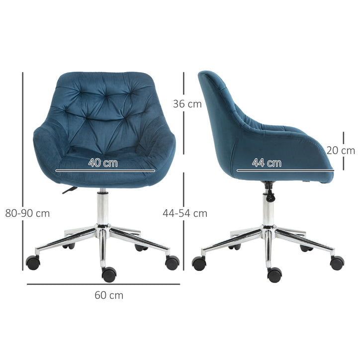 Vinsetto Velvet Office Chair, Blue