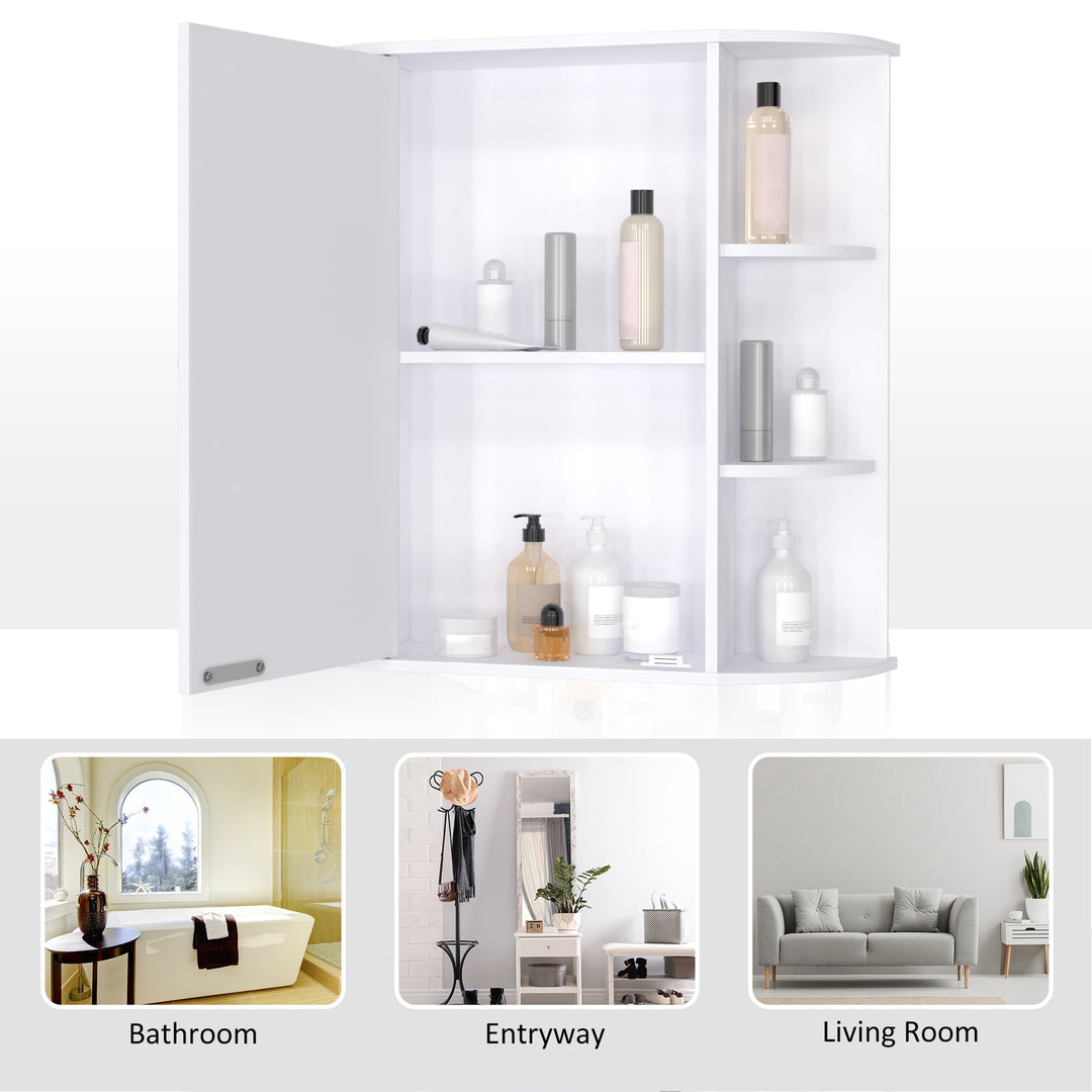 HOMCOM Bathroom Wall Cabinet with Side Shelves