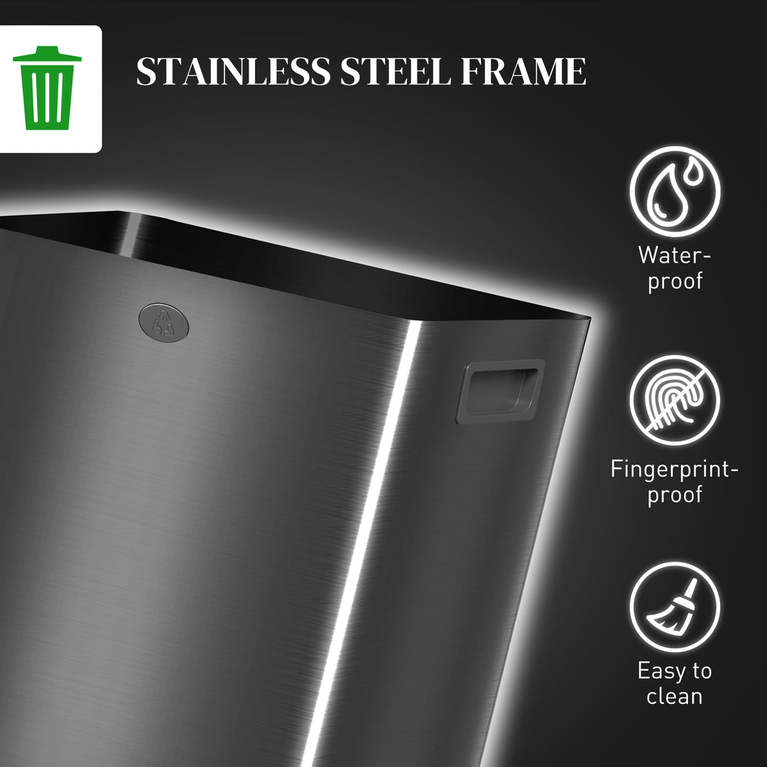 40L Dual Compartment Stainless Steel Bin