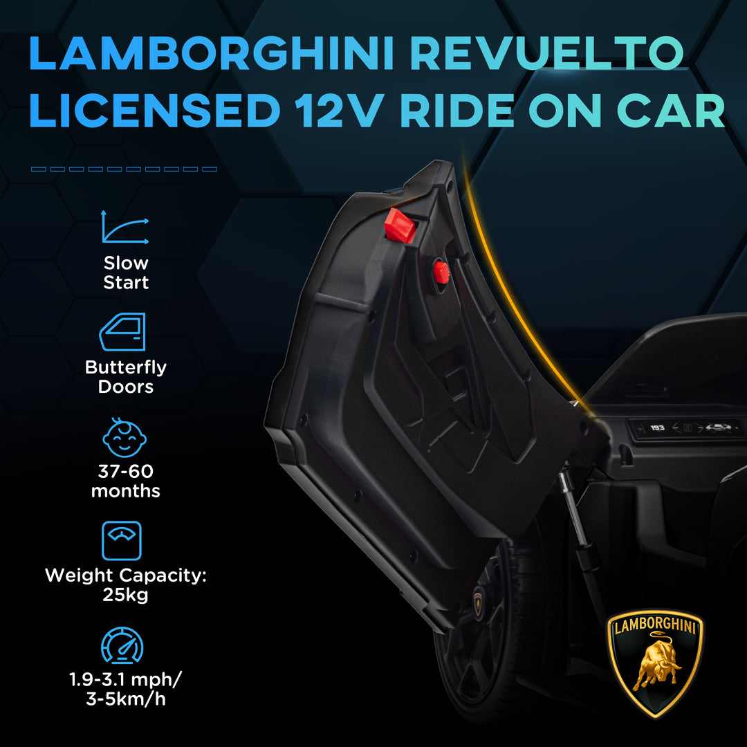 Lamborghini Revuelto Licensed 12V Ride on Car w/ Butterfly Doors Training Wheels