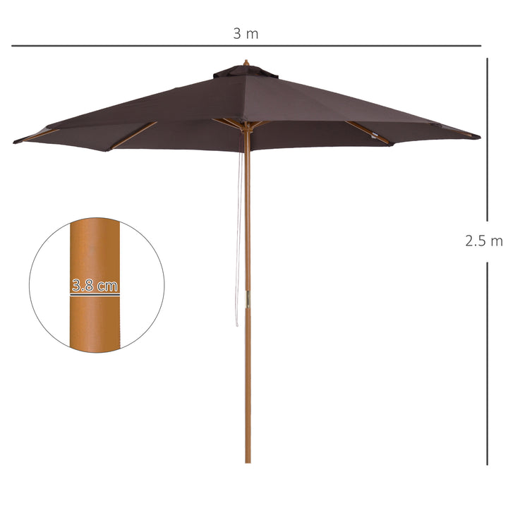 Bamboo Wooden Patio Umbrella