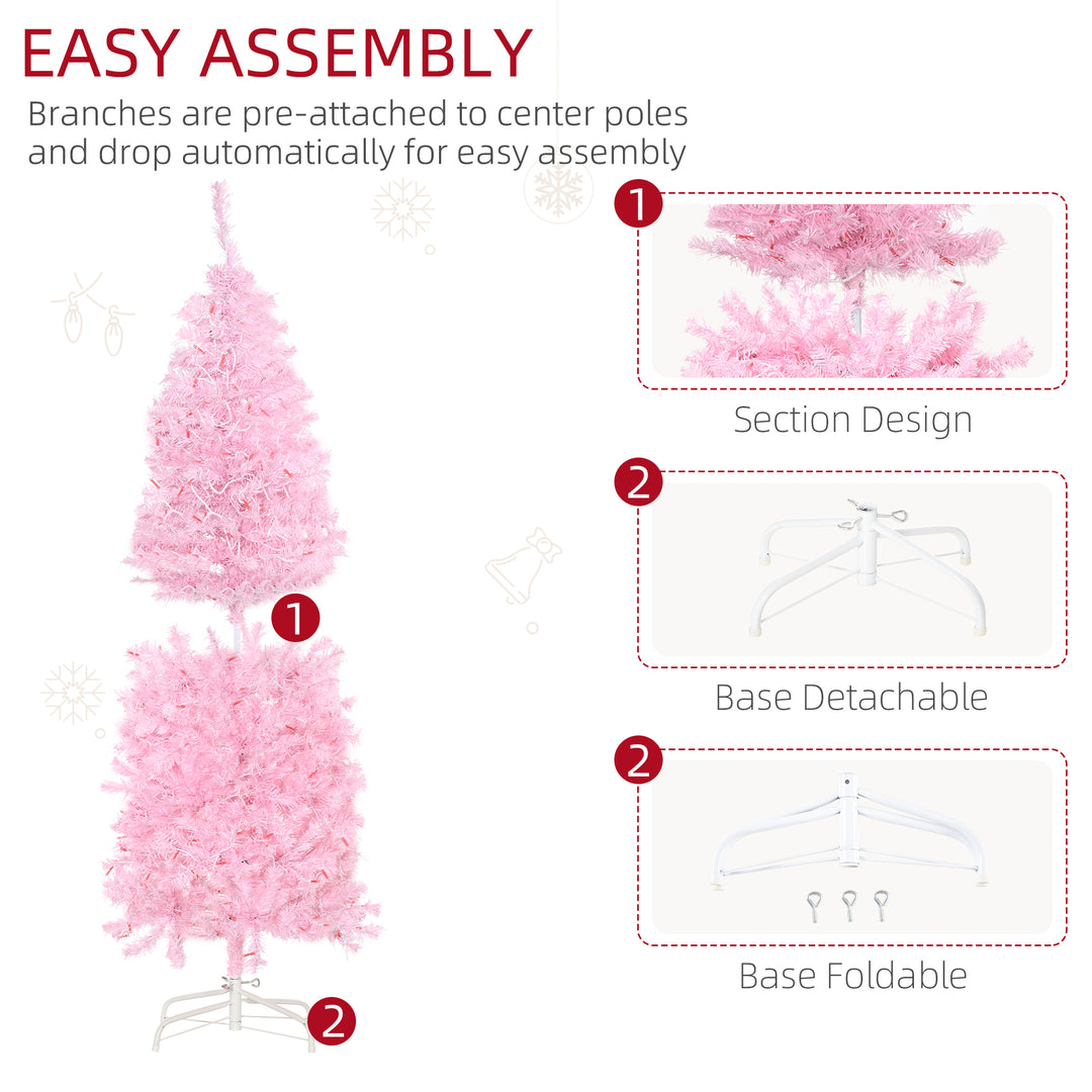 5' Tall Prelit Pencil Slim Artificial Christmas Tree with Realistic Branches