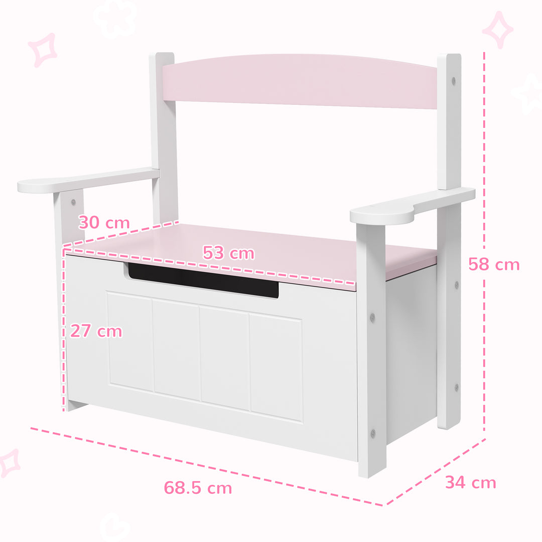 2-in-1 Toy Box for Kids with Lid for Bedroom