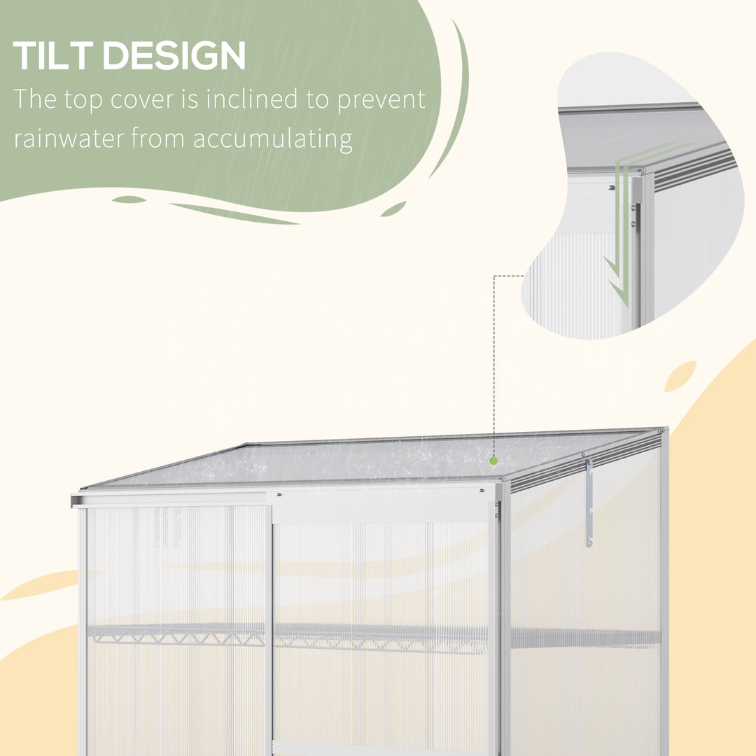 3-Tier Mini Greenhouse Garden Cold Frame Plant Growth House w / Polycarbonate Panels