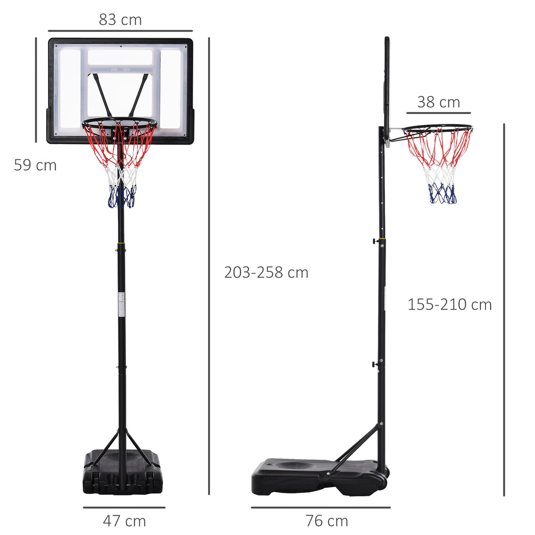 Height Adjustable Basketball Hoop and Stand