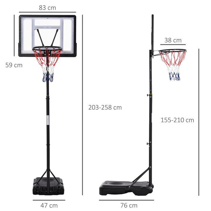 Height Adjustable Basketball Hoop and Stand