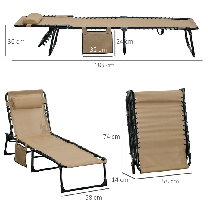 Portable Sun Lounger Set of 2