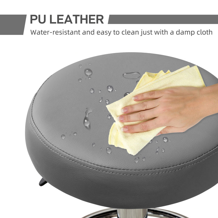 PU Leather Rolling Stool