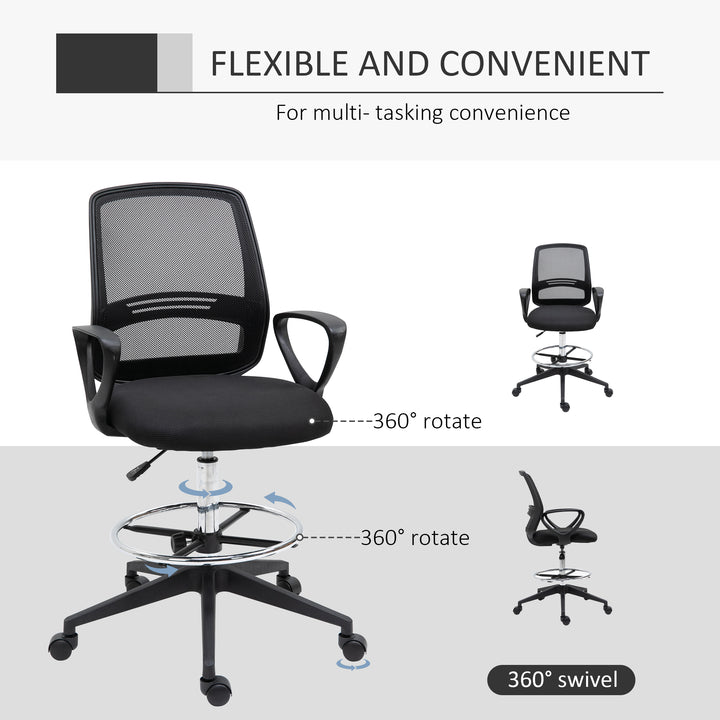 Vinsetto Ergonomic Draughtsman Chairs, Set of 5