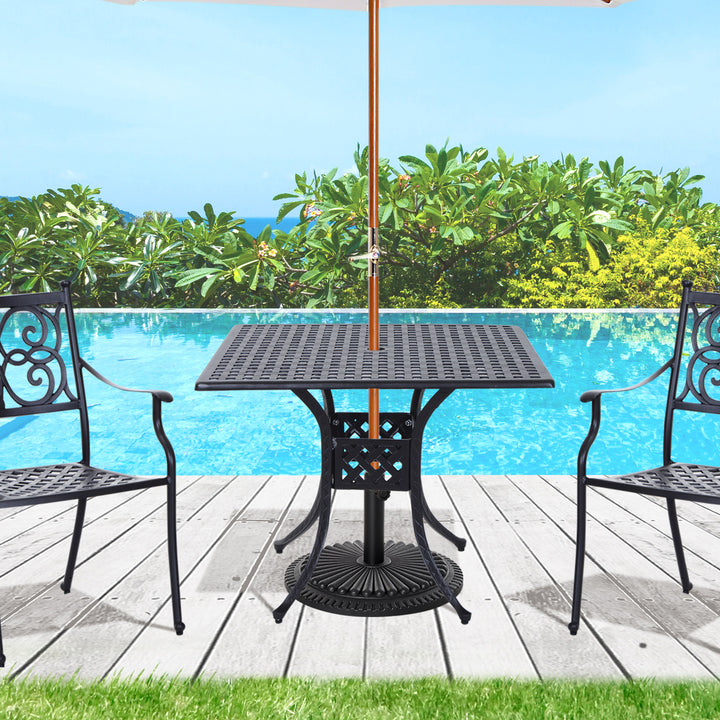 Aluminium Square Garden Table with Parasol Hole