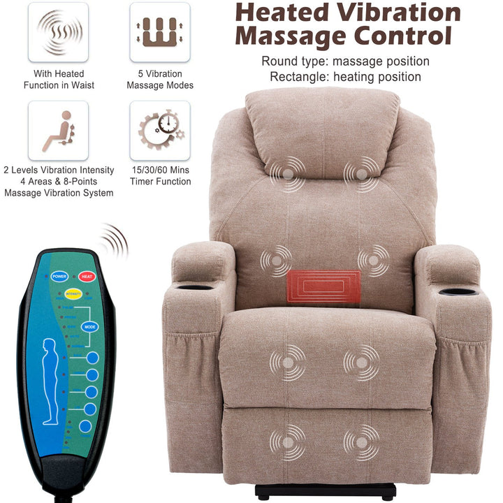 Power Lift Recliner Massage Chair with Heat and Electric Lift Chair