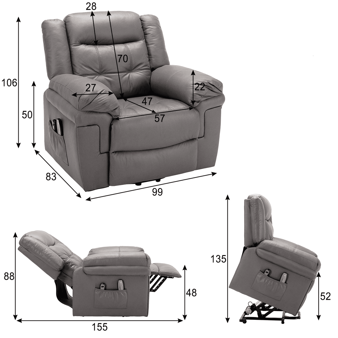 Electric Reclining Chair with Heating Massage Points