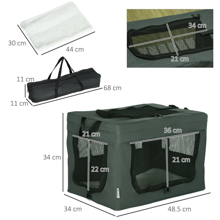 Portable Pet Carrier: Foldable Cat & Small Dog Travel Bag with Plush Cushion