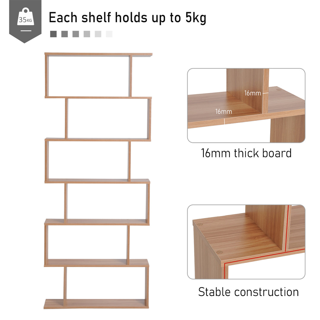 HOMCOM Wooden S-Shape Storage Unit, Maple