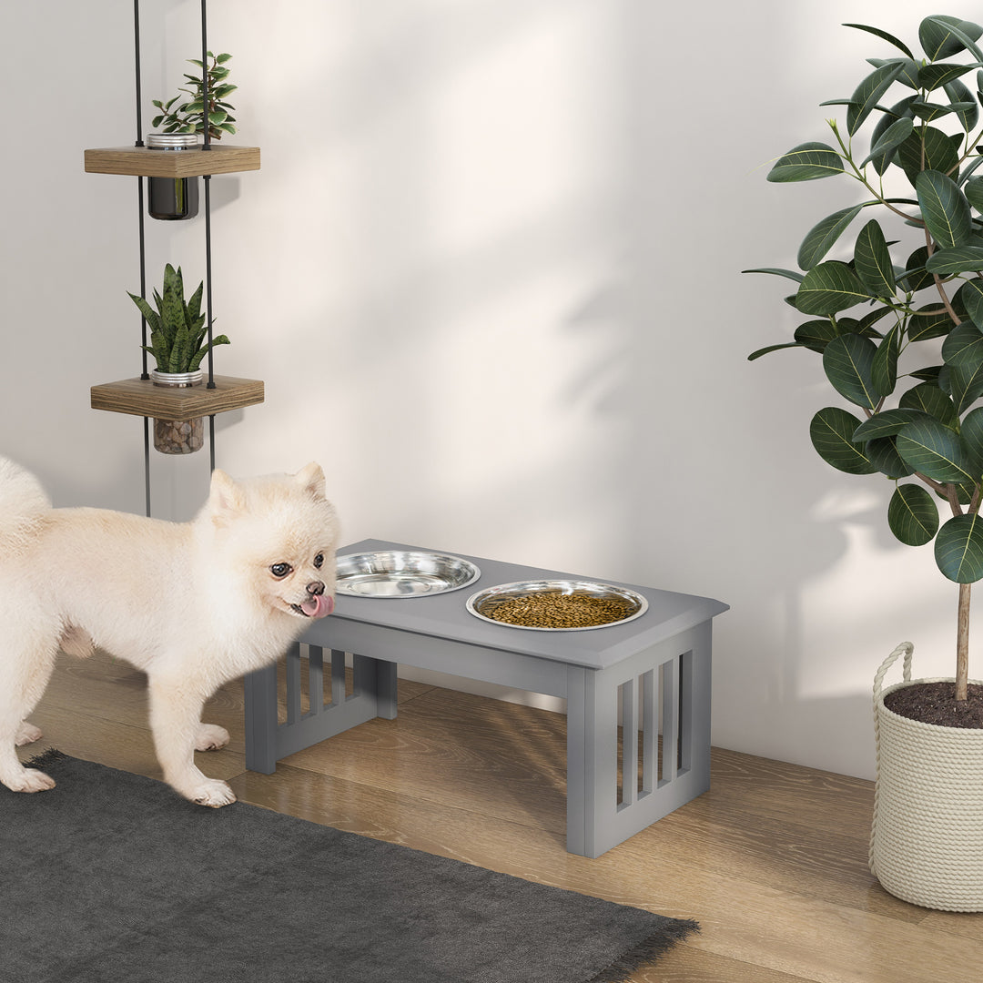 Raised Dog Feeding Bowls with Stand