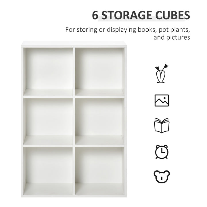 HOMCOM Six-Cube Bookcase, White