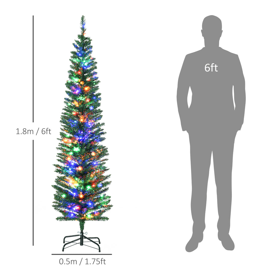 6' Artificial Prelit Christmas Trees Holiday Décor with Colourful LED Lights