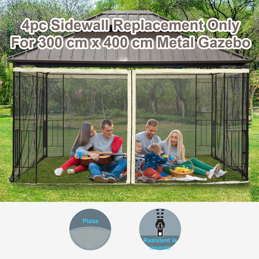 Replacement Mesh Mosquito Netting Screen Walls for 10 x 10ft Patio Gazebo