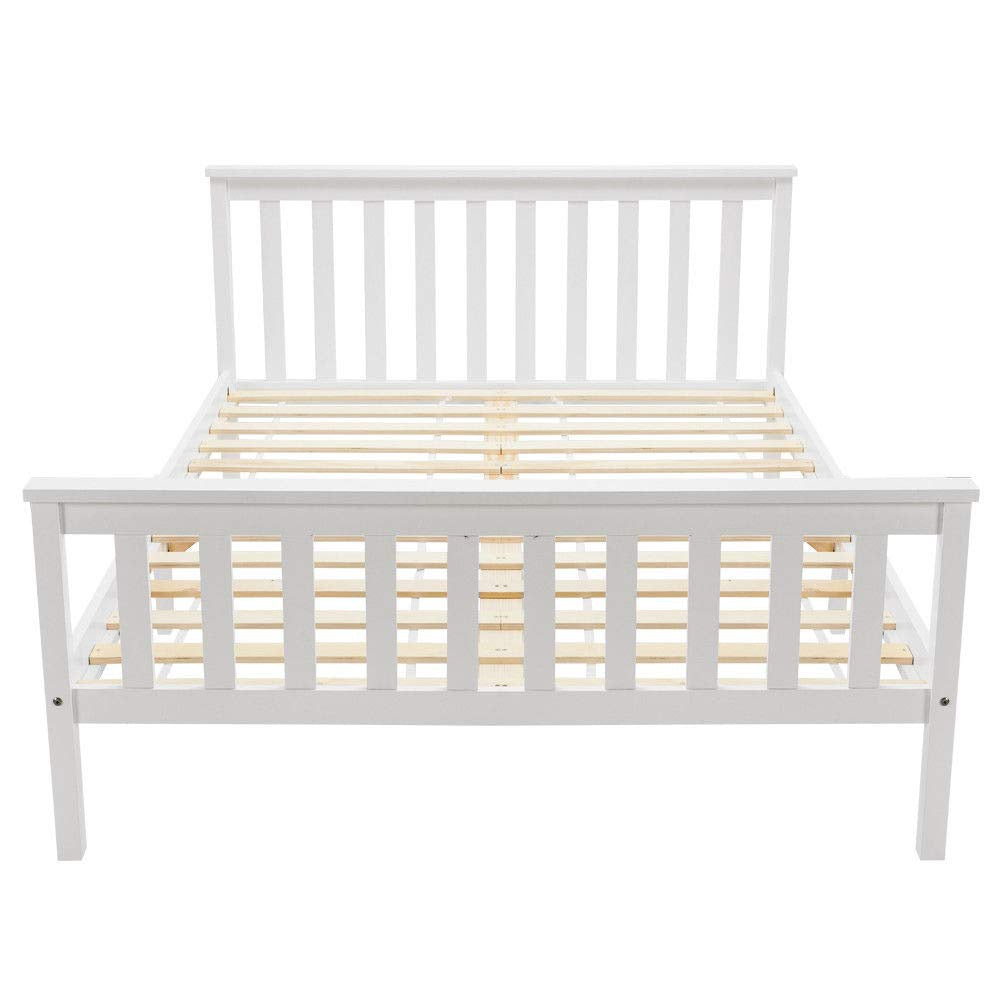 Double Wooden Bed Frame 4ft6 Solid Pine Wood with Eco-Friendly Finish