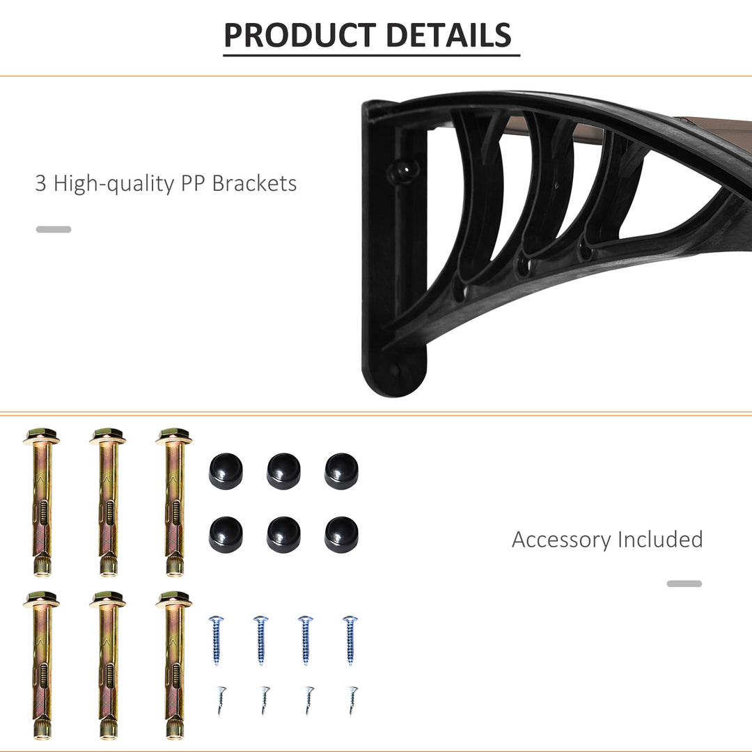 Waterproof 75 x 195 cm Curved Door Window Awning Canopy