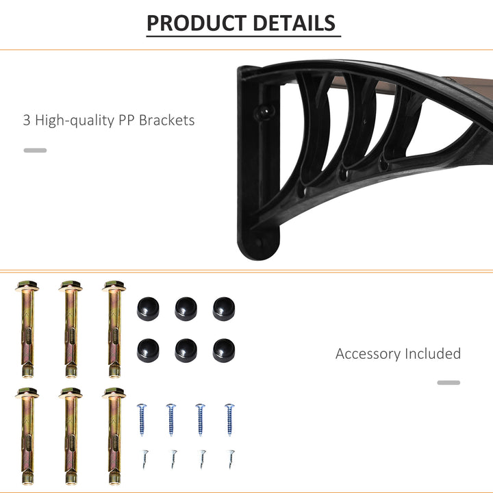 Waterproof 75 x 195 cm Curved Door Window Awning Canopy