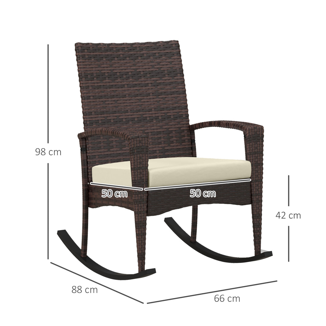 Outdoor PE Rattan Rocking Chair Set of 2