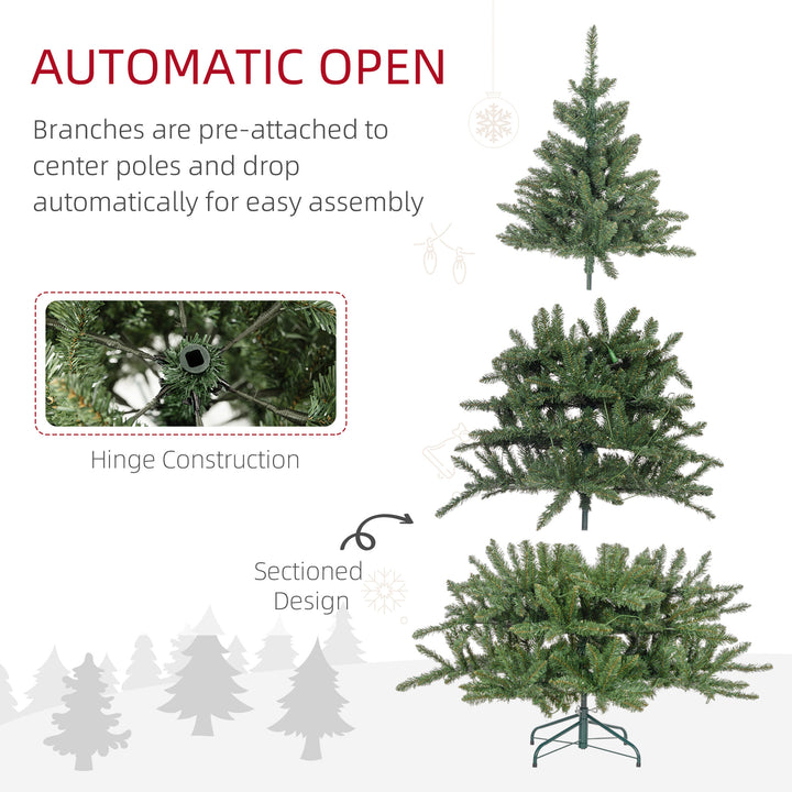 6ft Prelit Artificial Christmas Tree with Warm White LED Light and 872 Tips