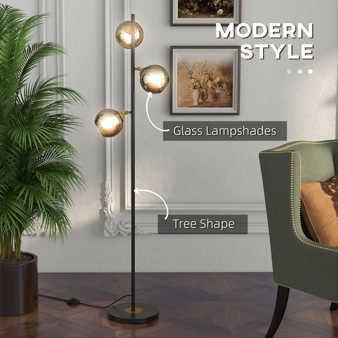 Tree Floor Lamp: Modern 3-Light Standing Luminaire for Bedrooms & Lounges