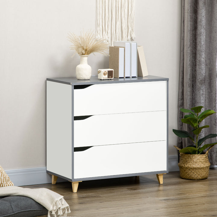 3-Drawer Chest: Pine Wood Legs