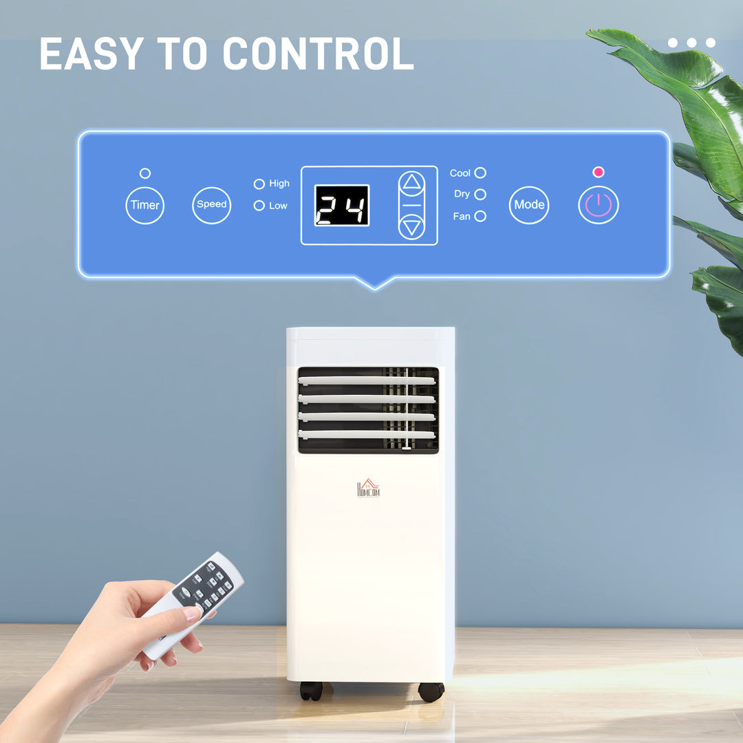 Mobile Air Conditioner White W/ Remote Control Cooling Dehumidifying Ventilating - 557W