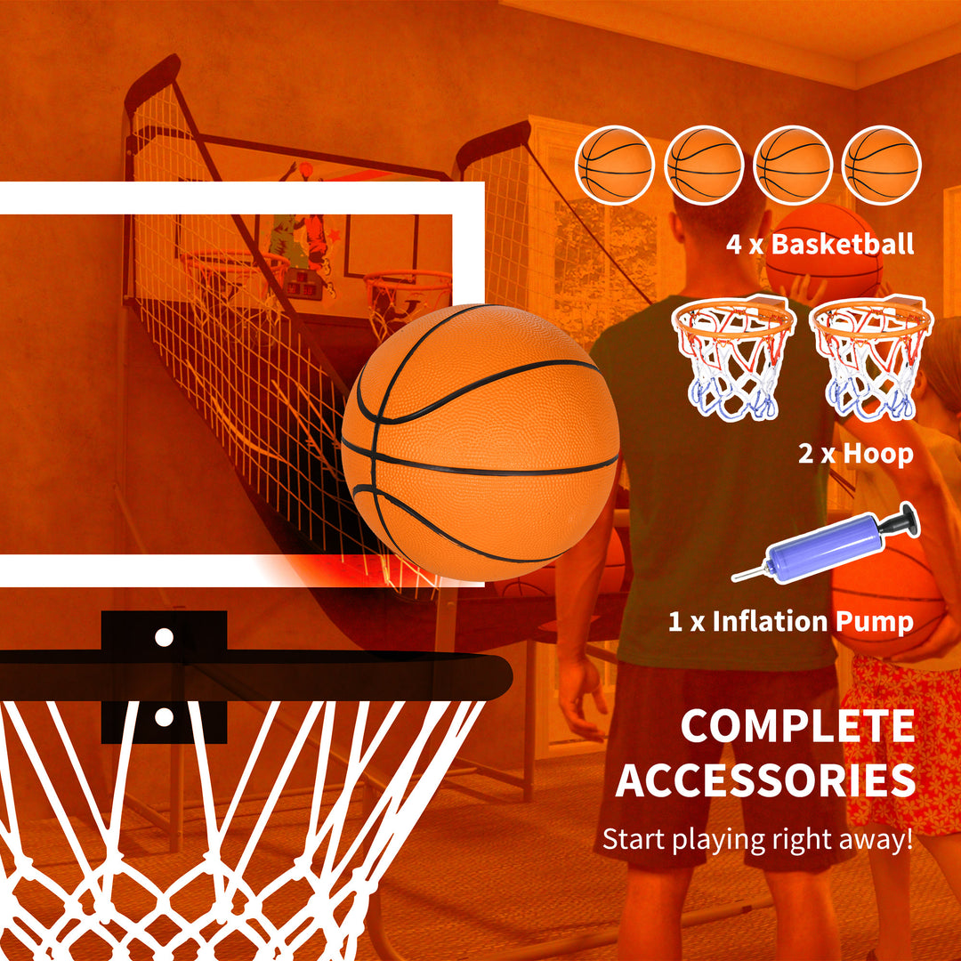 Foldable Double Shot Basketball Arcade Game with 8 Modes