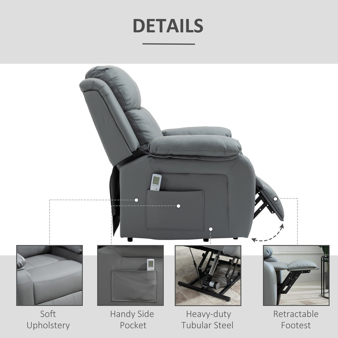 Electric Power Lift Recliner Chair Vibration Massage Reclining Chair with Remote Control and Side Pocket