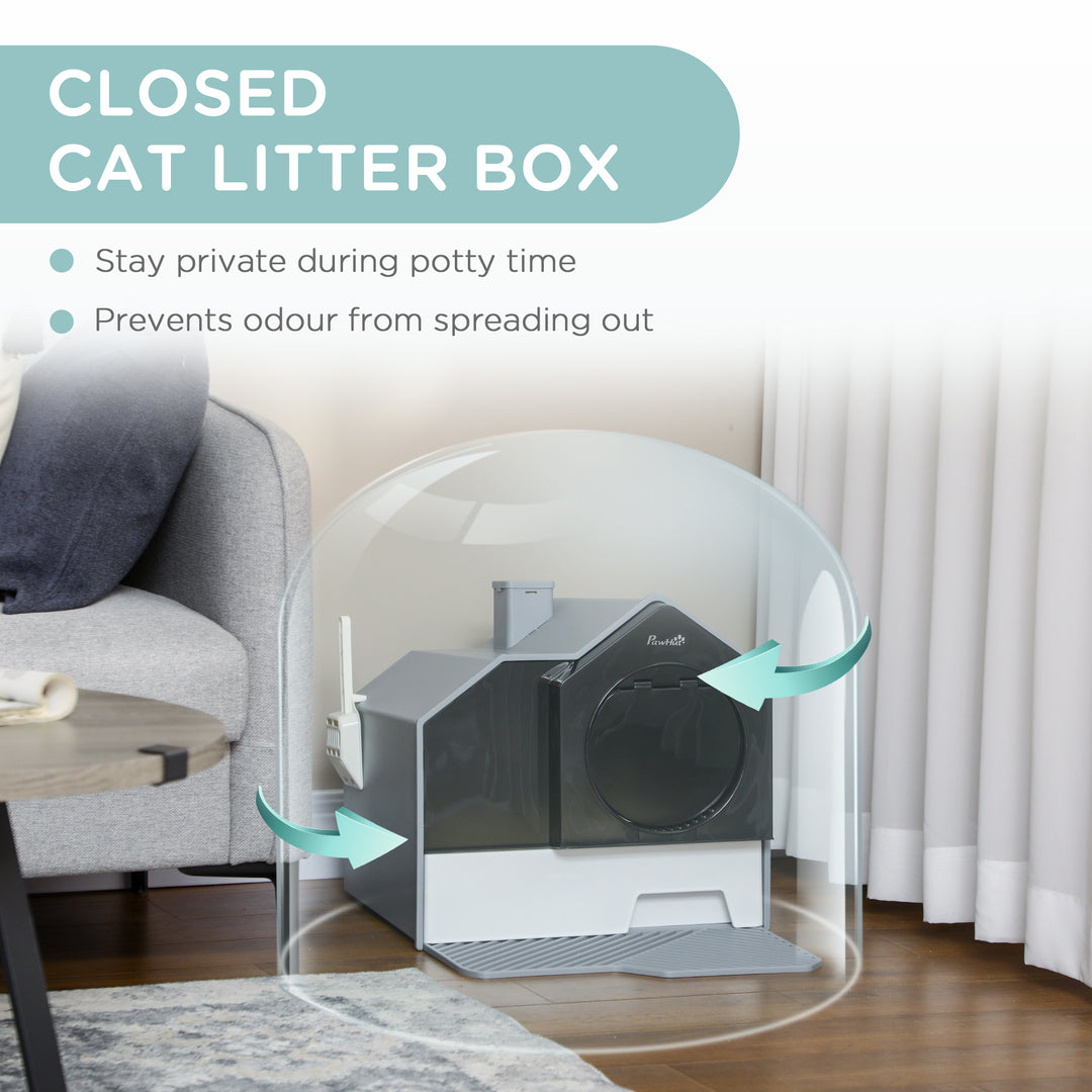 Hooded Cat Litter Box w/ Scoop