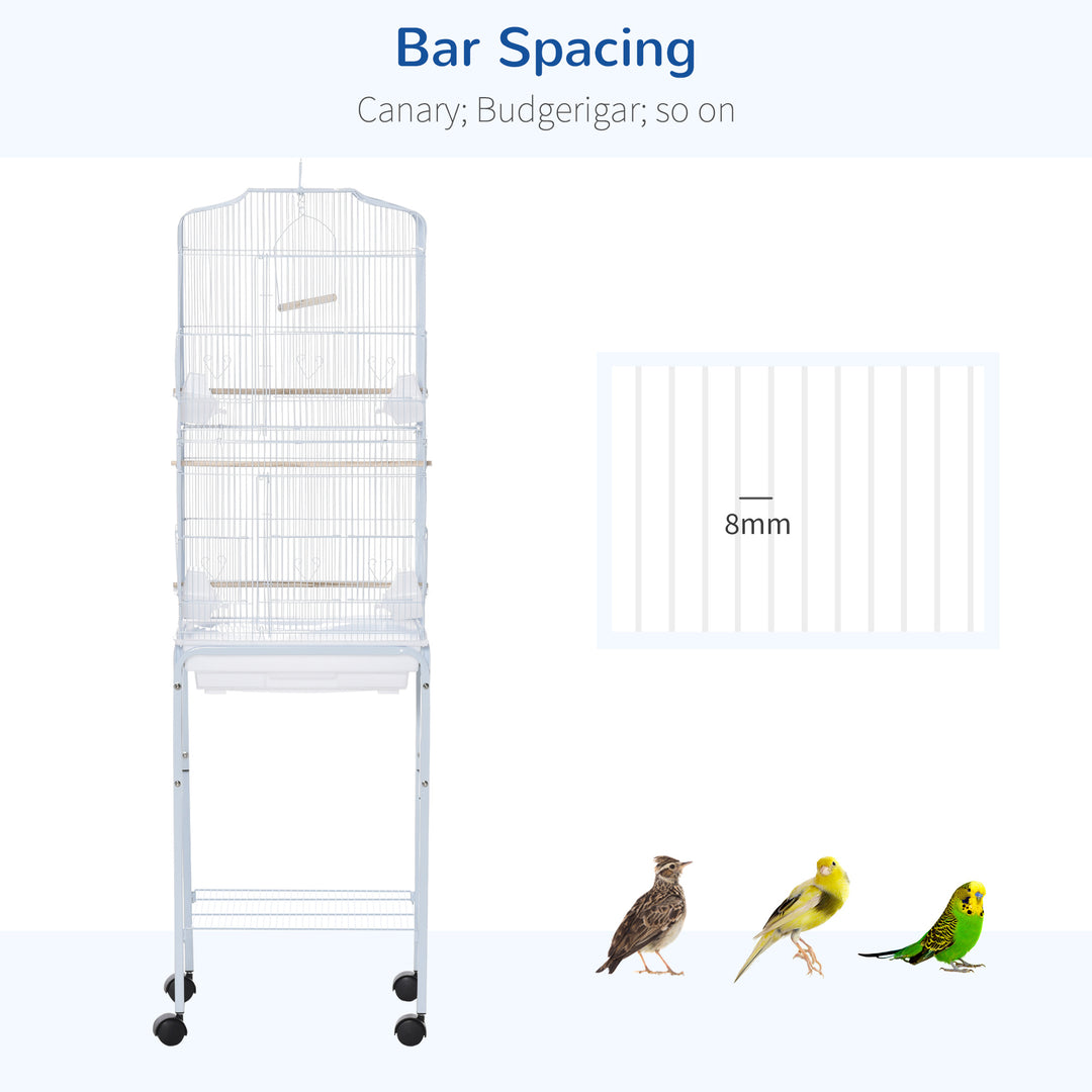 Metal Parrot Cage: Spacious Abode with Breeding Stand & Wheels