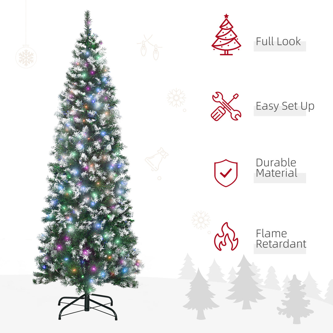 6' Tall Prelit Pencil Slim Artificial Christmas Tree with Realistic Branches