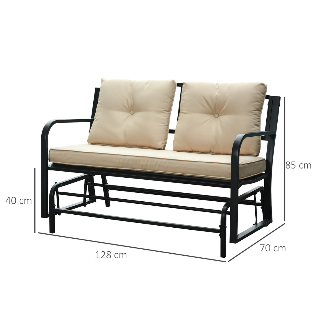 2-Person Outdoor Loveseat Glider Bench Rocking Chair for Patio