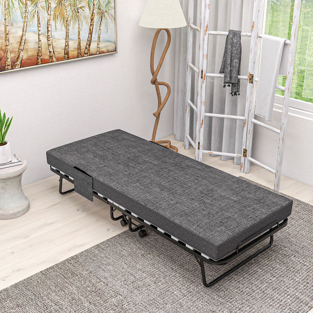 HOMCOM Folding Bed with Mattress