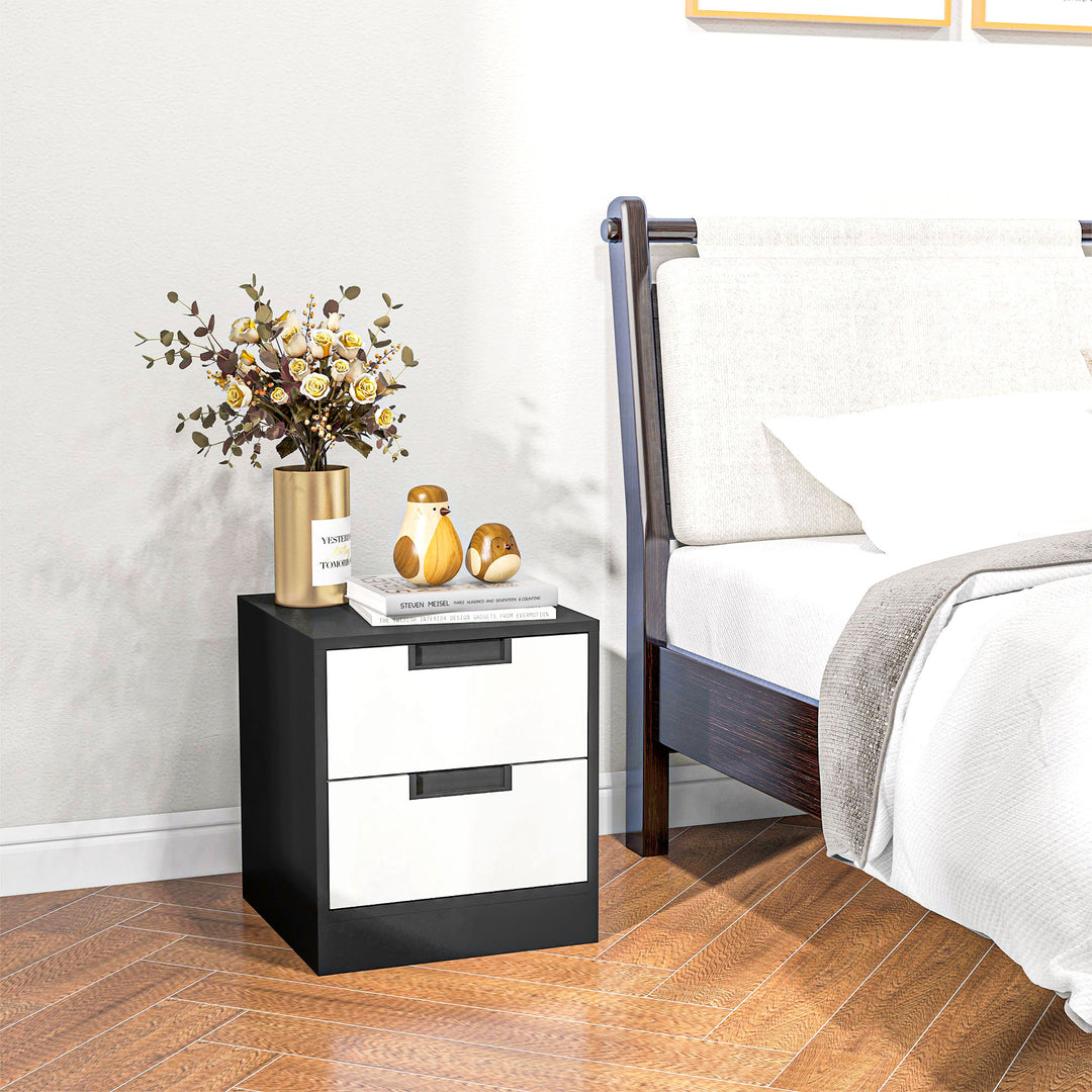 Set of 2 Bedside Cabinets with Dual Drawers