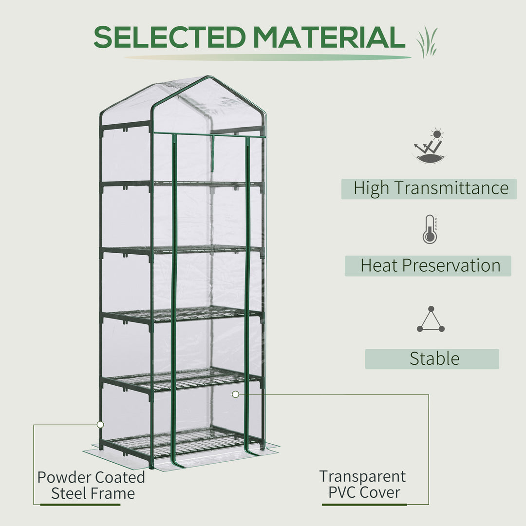 Tiered Terrarium: 5-Tier Portable Greenhouse with PVC Cover